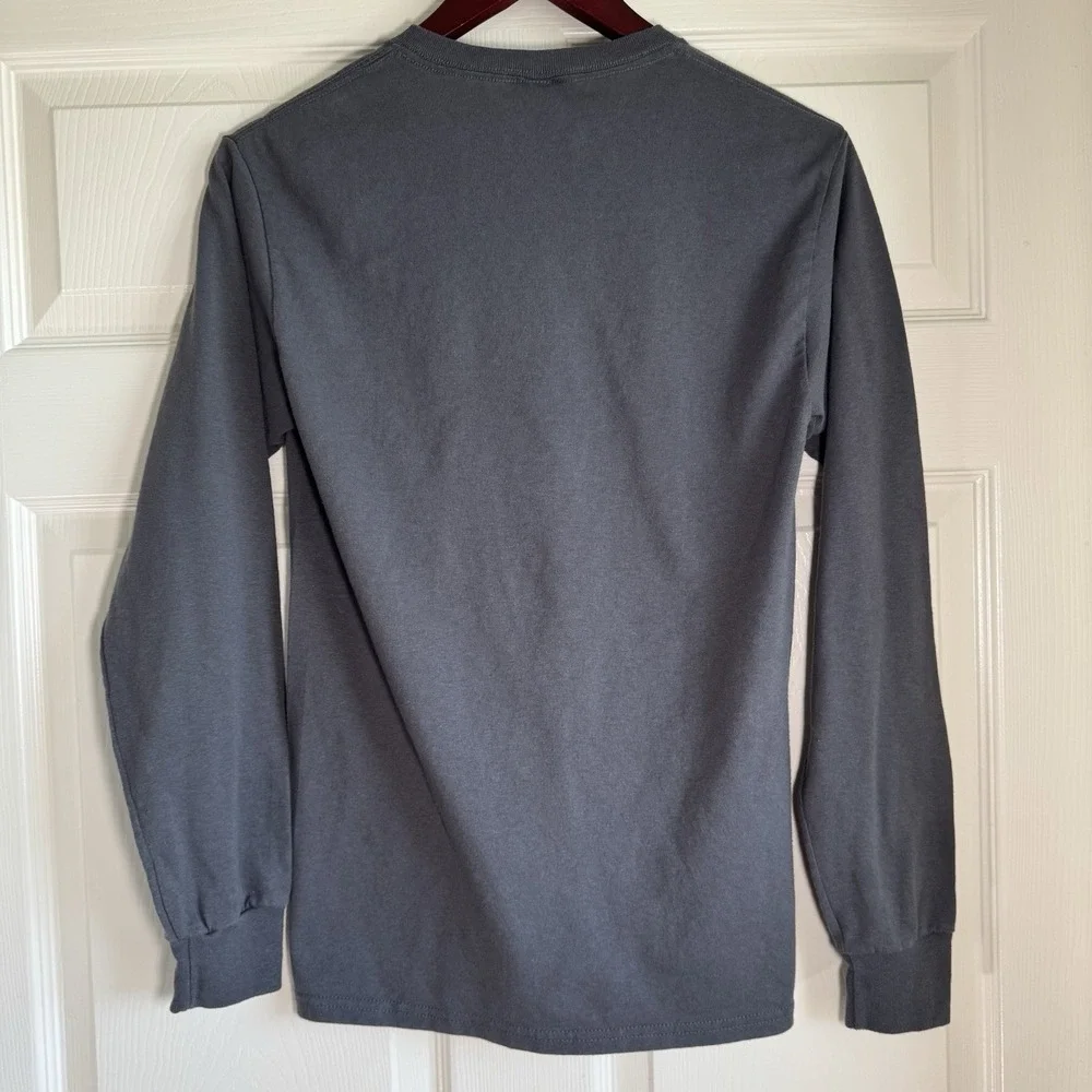 Here There Be Wizards Mens‎ Size S Dark Grey Long Sleeve Graphic T Shirt
